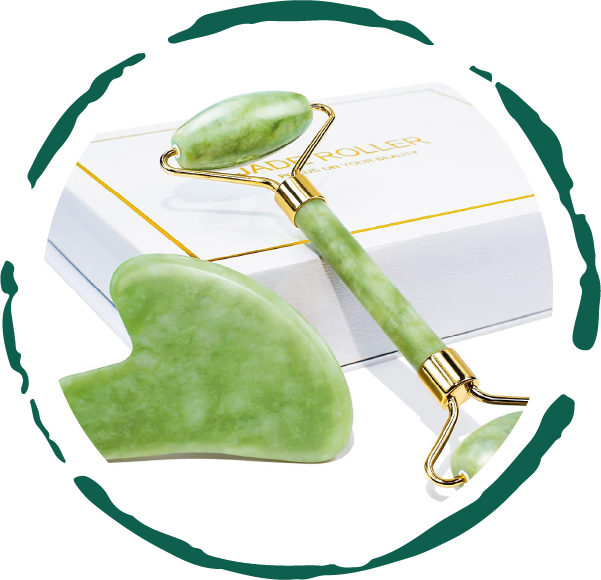 Jade Facial Roller & Gua Sha Kit