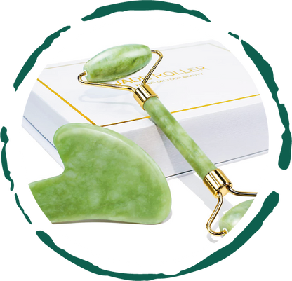 Jade Facial Roller & Gua Sha Kit