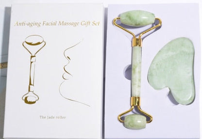 Jade Facial Roller & Gua Sha Kit