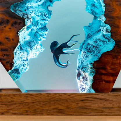 3D Diver Octopus Resin Night Light