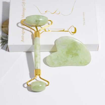 Jade Facial Roller & Gua Sha Kit